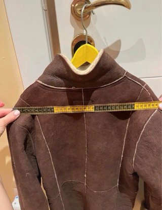 Massimo Dutti abrigo de piel marrón