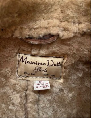 Massimo Dutti abrigo de piel marrón