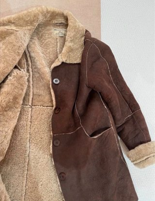Massimo Dutti abrigo de piel marrón