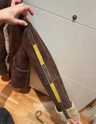 Massimo Dutti abrigo de piel marrón