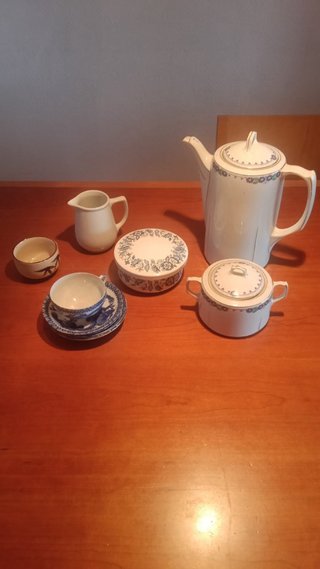 Lote de Porcelana Vintage Azul y Blanca