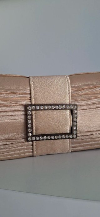 Bolso de mano vintage beige/dorado