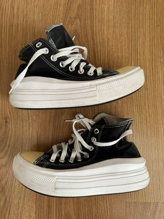 Converse plataforma negras talla 36.5