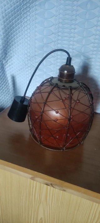 Lámpara de techo vintage cristal y metal