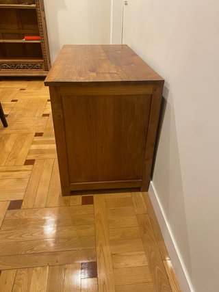 Mueble TV madera maciza y cristal - URGE