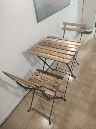 Mesa y 2 Sillas Plegables Exterior Ikea