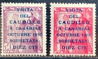 Sellos España 1950 Visita Caudillo Canarias