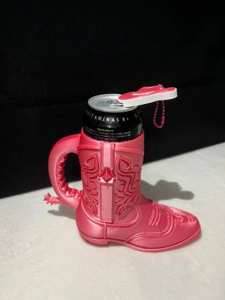 Soporte para Lata de 500ml Bota + Abridor Metálico