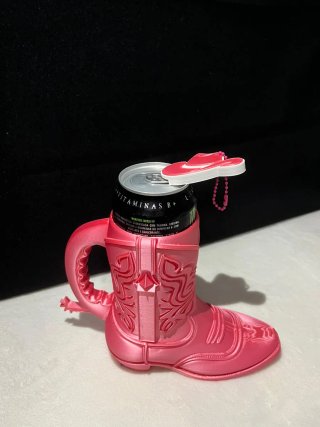 Soporte para Lata de 500ml Bota + Abridor Metálico