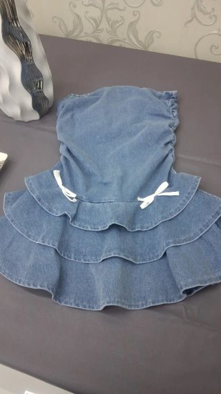 Vestido Vaquero con Volantes talla 11 años