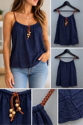 Camiseta tirantes azul marino M