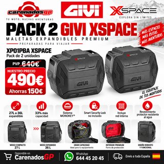 2 MALETAS GIVI XP01PBA XSPACE EXPANDIBLE OFERTA