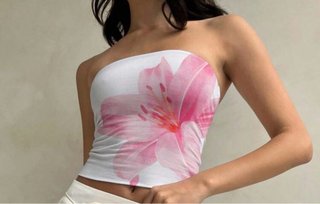 Top Palabra de Honor con Estampado Floral
