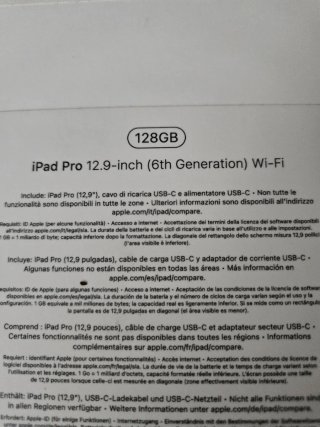 Apple iPad Pro 13 M3 128GB WiFi Plata 2023 caja