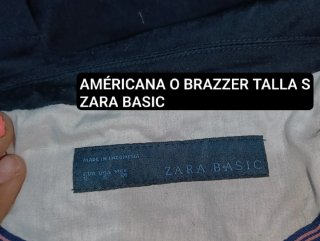 Americana Zara Basic Azul Talla S