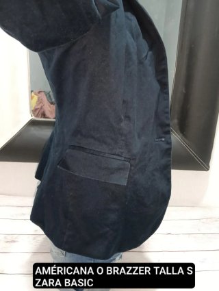 Americana Zara Basic Azul Talla S