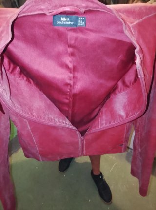 Chaqueta MNG cuero roja XS
