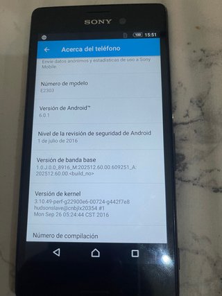 Sony Xperia E2303 Android 6.0.1