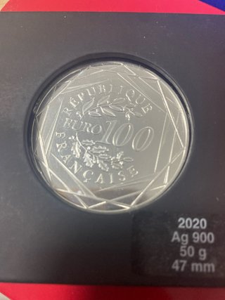 Moneda 100 Euro Plata Francia 2020