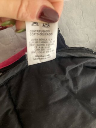 Saco de bebé rosa y negro