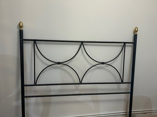 Cabecero de Cama de Forja Negro y Dorado