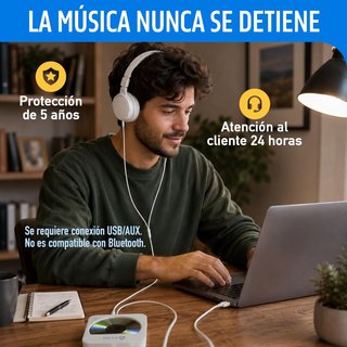KLIM Reproductor CD Coche USB AUX Antichoque