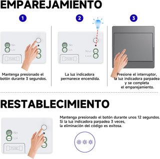 AOVRLCX Interruptor RF433 Sin Pilas 1Gang 2V1 GRIS