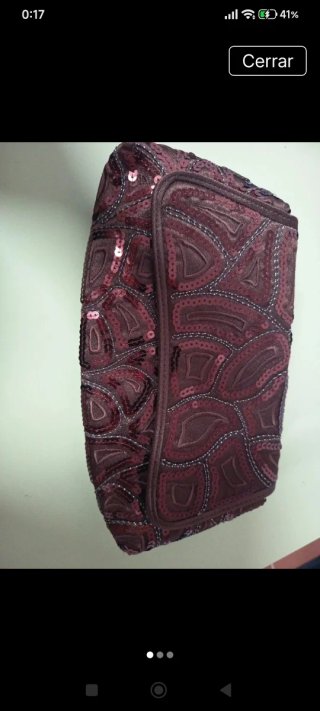 Bolso de fiesta con lentejuelas color marrón