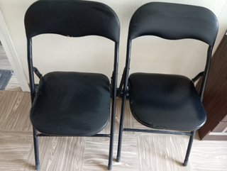 Set de 2 Sillas Plegables Negras