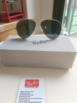 Gafas de Sol Ray-Ban Aviator Doradas Verdes