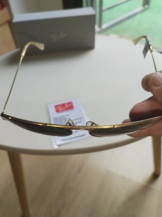 Gafas de Sol Ray-Ban Aviator Doradas Verdes
