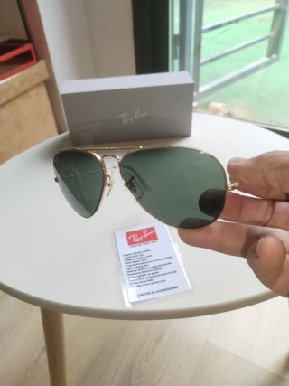 Gafas de Sol Ray-Ban Aviator Doradas Verdes