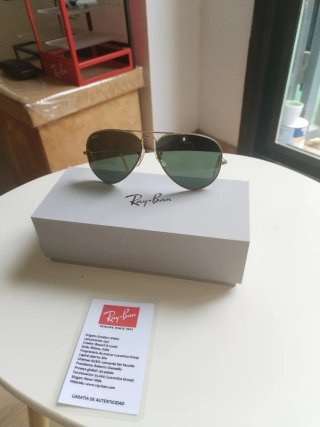 Gafas de Sol Ray-Ban Aviator Doradas Verdes