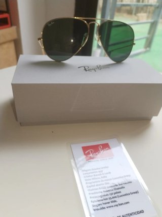 Gafas de Sol Ray-Ban Aviator Doradas Verdes