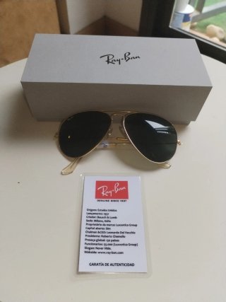 Gafas de Sol Ray-Ban Aviator Doradas Verdes