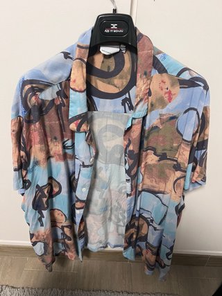 Camisa Vintage Estampado Artístico Talla L