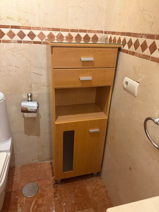 Mueble auxiliar madera y cristal