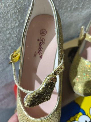 Zapatos de Tacón Dorados Bubble Kids Talla 30