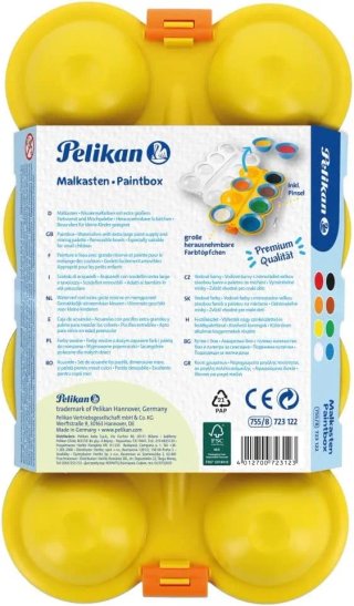 Pelikan, Set de 8 Acuarelas para Niños, Pincel y P