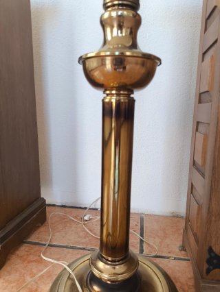 Lámpara de Pie Vintage de Bronce/Latón  Pantalla