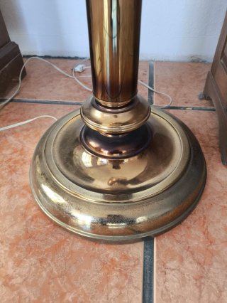 Lámpara de Pie Vintage de Bronce/Latón  Pantalla