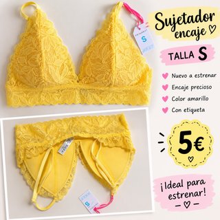 Sujetador de Encaje Amarillo Primark