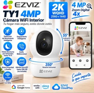 Cámara de Seguridad Interior EZVIZ TY1 4MP