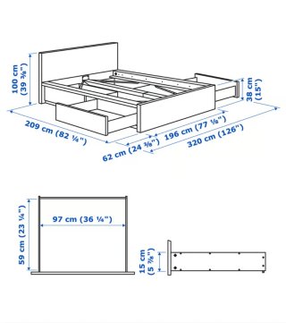 Estructura Cama IKEA MALM 180x200cm Blanca