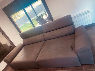 Sofá modular gris tela