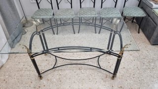 Mesa Comedor Cristal y Metal