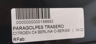 PARAGOLPES TRASERO CITROEN C4 BERLINA C-SERIES