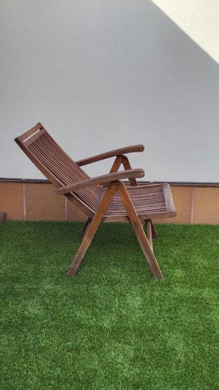 Silla de jardín reclinable de madera