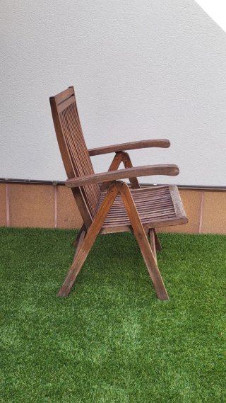 Silla de jardín reclinable de madera