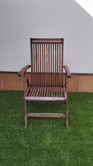 Silla de jardín reclinable de madera